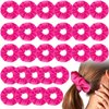Tigeen 24 Pcs Scrunchies Bulk Cotton Scrunchies Solid Color Hair Ties Hair Elastic Ponytail Holder for Women Girls Kids Hair Accessories (Hot Pink)