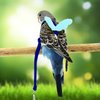 Budgerigar Harness and Leash, Adjustable Parrot Bird Training Design Anti-Bite, Bird Nylon Rope with Cute Wing for Budgerigar and Same Size Birds (S, Blue)