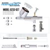Master Airbrush G233 Pro Set with 3 Nozzle Sets - Dual-Action Gravity Feed Airbrush with Cutaway Handle and How-To Guide