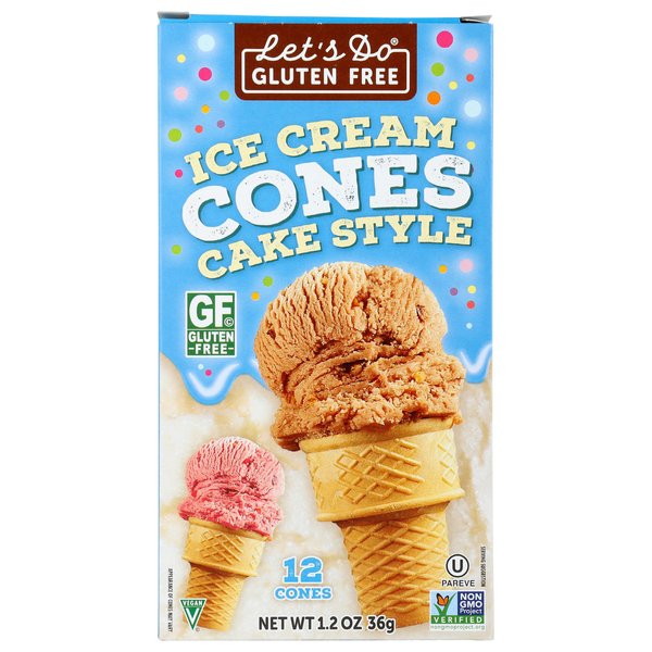 Lets Do, Cones Ice Cream Waffle Gluten Free, 1.2 Ounce