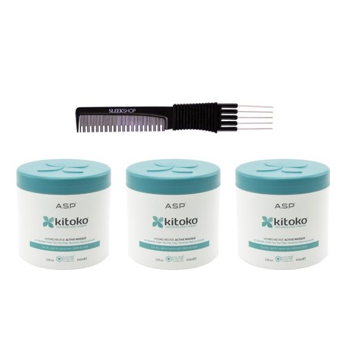 yper Asp Kitoko Hydro-Revive Active Masque (15 oz) with Teasing Comb Pack 3