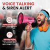 PYLE-PRO Portable Megaphone Speaker Siren Bullhorn - Compact and Battery Operated with 20 Watt Power, Microphone, 2 Modes, PA Sound and Foldable Handle for Cheerleading and Police Use PMP24PK (Pink)