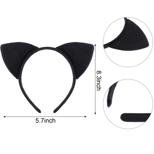 WILLBOND 6 Pieces Halloween Headband Halloween Cat Ears Headband Black Ears Headband Hair Accessories for Girls Women Daily Wearing Party Favors