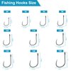 500PCS Premium Fishing Hooks, 10 Sizes Reemoo Carbon Steel Fishing Hooks W/Portable Plastic Box, Strong Sharp Fish Hook with Barbs for Freshwater/Seawater