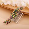 Chargances Crystal Bride Wedding Hair Comb AB Color Rhinestone Headpiece Fashion Handmade Hair Accessories for Bridal Wedding Prom Flower Girl (AB Color)