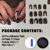 Halloween Press on Nails Short Square Black Halloween Fake Nails with Glue White Ghost and Yellow Flowers Design Halloween Nails Stick on Nails for Women 24pcs Black Halloween Short Press ons Nails