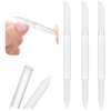 WLLHYF 3 Pieces Glass Cuticle Pusher Dual Ended Manicure Stick Cuticle Remover Tool Nail File Cuticles Care (clear)