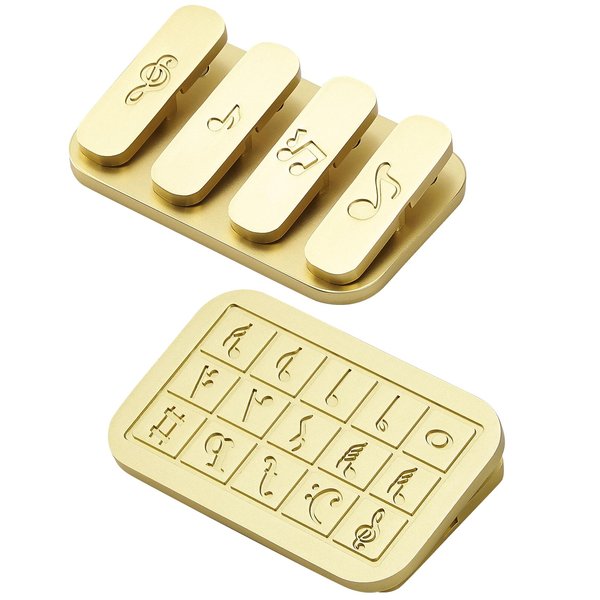 SOWSUN Magnetic Metal Fidget Slider Piano Keys, Adults EDC Fidget Toys Stress Relief, for Men & Women, Golden