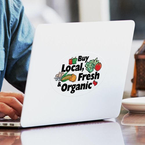 CafePress Buy Local Fresh & Organic Oval Sticker Oval Car Bumper Sticker