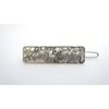 Generic Small silver metal filigree leaf hair alligator clip barrette for fine thin hair (Clip quantity: 1 clip, Pattern: Barrette)