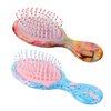 Cellulose Acetate Handle Hair Brush, SINIDE Mini Cushion Massage Hair Comb for Women Men and Kids, Travel Size Hairbrush Accessories for Straight Long Short Hair