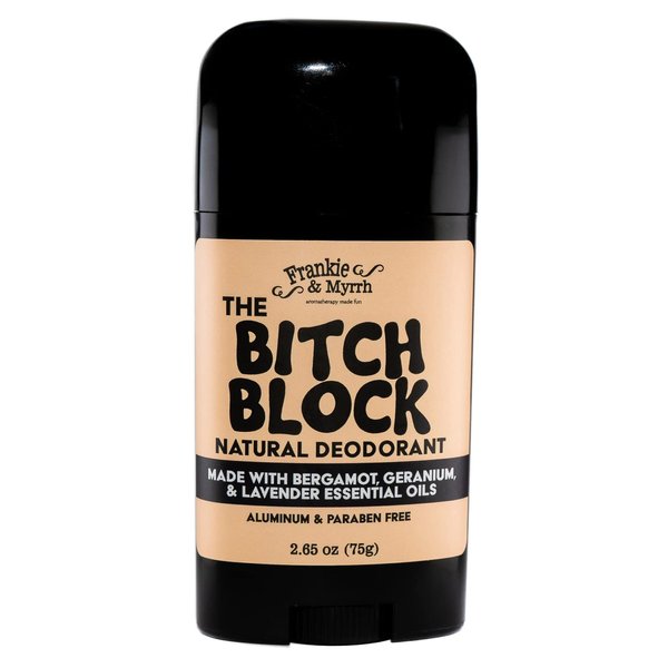 Frankie & Myrrh B!#ch Block Deodorant | Bergamot, Lavender, Geranium | Natural with Essential Oils | Aluminum-Free (2.56 oz) | Paraben & Phthalate Free