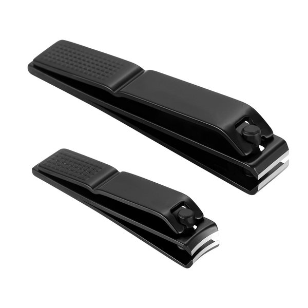 Bignes Nail & Toenail Clipper Set, Nail Clippers for Thick Ingrown Nails, Ultra Sharp Fingernail & Toenail Cutters for Men Women (Black)