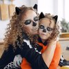 Luwint Cat Ears Hair Clips Furry Cat Barrettes Headwear Cute Black Catwomen Hairpin Accessory for Halloween Costume Dress Anime Cosplay Party Favors