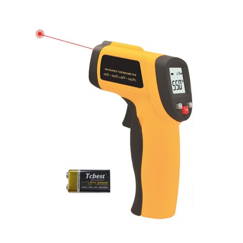 FixtureDisplays® Infrared Thermometer Non-Contact Digital Laser Thermometer Temperature Gun -58 to 1022 Degree F (-50 to 550 Degree C) with LCD Display 18172-SNL Listing