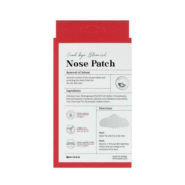 MIZON Nose Patch from Goodbye Blemish Line, Patch for Nose Pores, Pimples, Zits, Oil and Acne, Blackhead Remover(10ea)