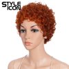 Style Icon Afro Wigs Human Hair Short Curly Wigs Glueless Orange Wigs (DYFHL 350/S ORANGE)