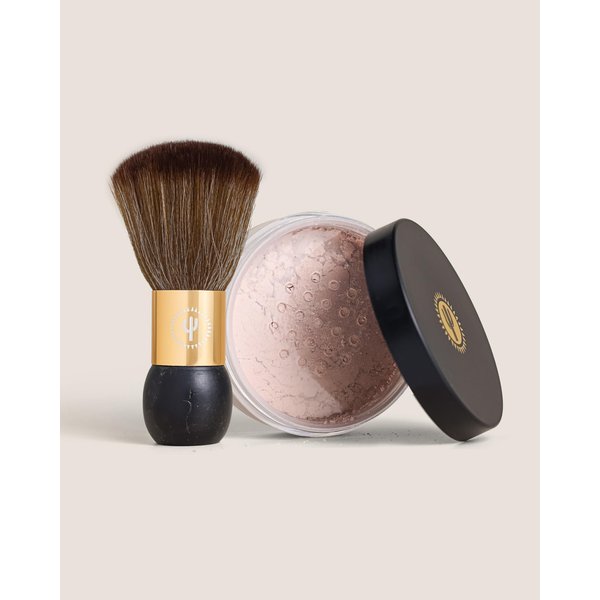 Bronze Cactus Quick-Dry Powder Kit l Removes Sticky, Tacky Feeling l Hydrates Skin l Includes Powder & Brush l Dermatologically Tested, Vegan-Friendly, Talc-Free l All Skin Types l 1oz