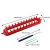 JCBIZ Rectangle Knitting Looms Plastic Weaving Looms Set Scarf Hats DIY Crocheting Handmade Craft Kit with a Crochet Hook and Needle for Knitting Lovers, 26 cm (Red)