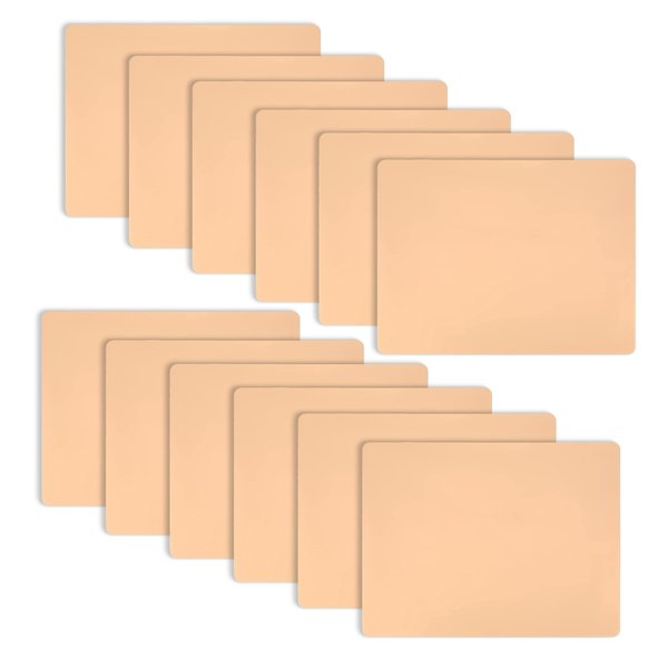 woshilaoDS 12 Pcs Blank Tattoo Practice Skin, 5.9x7.8" Double Sides Tattoo Skin Practice, Silicone Fake Tattooing Microblading Eyebrow Practice Skin Sheets for Tattoo Practice, Beginners
