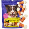 Wootsy Chicken Wrapped Knotted Rawhide Bones Dog Treats - Dog Dental Health Support, Long-Lasting, Grain Free Canine Treats - Low-Calorie & High-Protein Real Chicken Dog Chews, 25 Bones per Pack