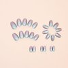 AkiliBIELY Cat Eye Press on Nails Short Oval Light Purple Ombre Blue Fake Nails Cute Women Glue on Nails Acrylic Gel Stick on Nails Fantasy False Nails Classy Wedding Birthday