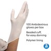 Dynarex Safe-Touch Latex Gloves, Powder-Free, Small, Box/Bisque 100 Count