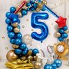 Baseball Balloons 5th Birthday Decorations for Boys, Baseball Party Decoration Baseball Sports Theme Party Supplies, 40 inch Foil Number Balloons Number 5 Balloon Blue Red White Sports Balloon Kits