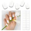 Wekcekcek 20pcs Semi Cured Gel Nail Strips, Real Nail Polish Art Stickers, Pure White Adhesive Full Wrap Gel Nail, Waterproof Gel Nail Wrap Stickers with Nail File and Stick（UV/LED Light Required）