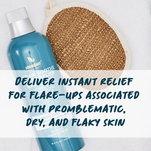 Abundant Natural Health Ocean Soothe Bath Soak ⎸ Lavender Oil with Magnesium Salt Concentration to Relieve Flare-Ups of Dry Flaky Skin ⎸ All Natural Moisturizer Soak, Hydrate Sensitive Skin (500mL)