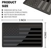Embossed 3D Metal All Black American Flag Emblem Decal Stickers (1 Pair), Matte Black 5" x 3" Patriotic USA US Flag Car Decals Bumper Stickers for Truck, Window, Motorcycle, Support US Military