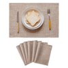 Home Brilliant Linen Place Mats Set of 6 Heat Resistant Dining Table Place Mats Cloth Placemats Kitchen Table Mats Placemat, Burlap