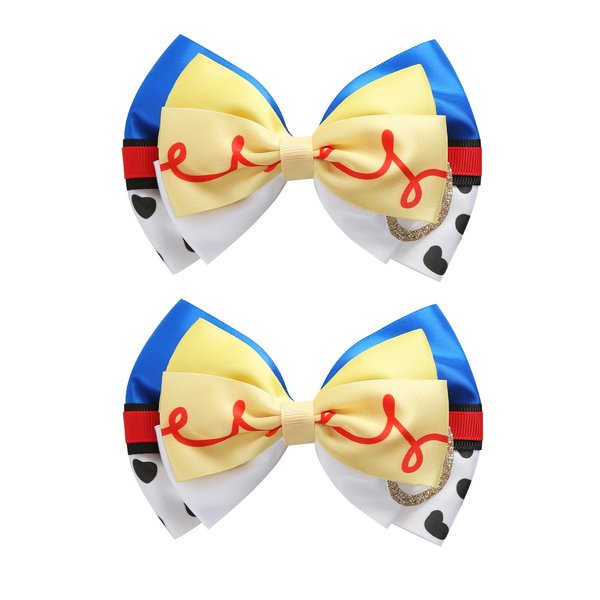2PCS Toy Hair Bow Clips for Women Girls 4 Inch Cute Cartoon Birthday Party Dress Up Accessories for Jessie