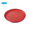 PATIKIL 11" Restaurant Serving Trays, 2 Pcs Round Non-Slip Food Service Tray Platter Reusable Plastic Fast Food Serving Tray for Bar Coffee Home Cafeteria Hotel, Red