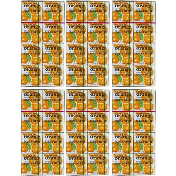 Authentic Japanese Marukawa Orange Flavored Fusen Gum 48 Packs