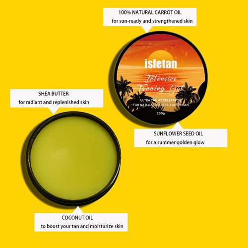 isletan intensive tanning gel pineapple, tanning gel for outdoor sun & tanning bed