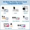 5V Baby Monitor Power Cord for enfy,VAVA,ARENTI,VTech RM5754/HD/2HD RM5764/HD/2HD RM5864/HD/2HD RM7754/HD/2HD RM7764/HD/2HD Baby Monitor Charger Replacement(for Micro USB or USB C)