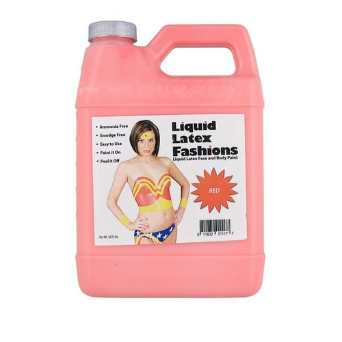Red Liquid Latex Body Paint - 32 Oz for Adults and Kids, Zombie Skin Makeup Paint, Ideal for Schools, Parties, Theater, Cosplays, Carnivals