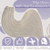 Full Shine Weft Hair Extensions Human Hair White Blonde Sew In Weft Extensions Straight Human Hair Sew In Hair Extensions For Women Blonde Human Hair Bundles Full Head 105G 18 Inch
