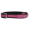 Dogs My Love Rhinestone Genuine Leather Dog Collar (Pink, 8"-9.5" Neck)