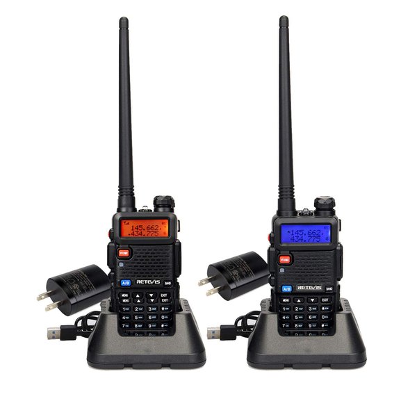 Retevis RT-5R Dual Band Two Way Radios Long Range, High Power 128CH LCD Walkie Talkies for Adults, 2 Way Radio for Hunting, Camping (2 Pack)