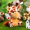 12 Pieces Mini Stuffed Forest Animals Jungle Animal Plush Toys in 4.8 Inch Cute Plush Elephant Lion Giraffe Tiger Plush for Animal Themed Parties Student Achievement Award (Sitting)