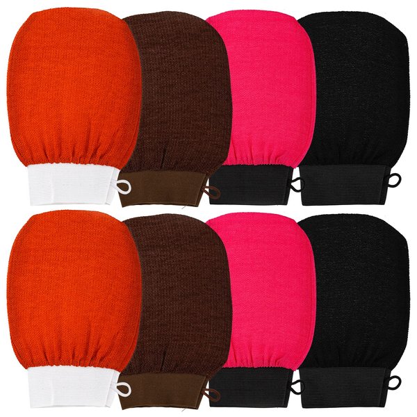 TOPZEA 8 Pack Exfoliating Glove, Body Scrub Korean Exfoliating Mitt Exfoliating Scrub Washingcloth Dead Skin Remover for Body, Exfoliation, Keratosis Pilaris