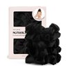Kitsch Satin Hair Scrunchies for Women - Softer Than Silk Scrunchies for Hair | Satin Scrunchies for Girls & Stylish Satin Hair Ties for Women | Cute Satin Hair Scrunchie for Styling, 5 pack (Black)