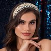 Urieo Baroque Rhinestone Headbands Champagne Crystal Hairbands Pearls Embllished Hair Bands Bling Hair Accessories for Women