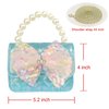 ELEMIRSA Girl Handbag Purse for Little Girls Kids Pretend Play Dress Up Necklace Hair Accessories Jewelry Set, Light Blue