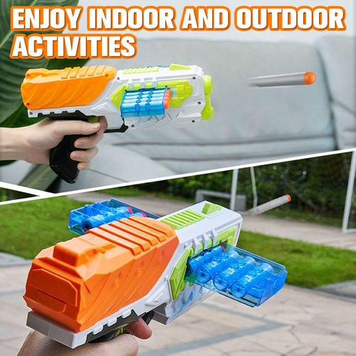 BABELONG Outdoor Flying Disc Toy Shooting Game Set, Flying Disc Electronic Launcher Toy Shooting Games,Suitable Outside Activities Chasing Toy Birthday Party, for Kids Boys 3-12 Years