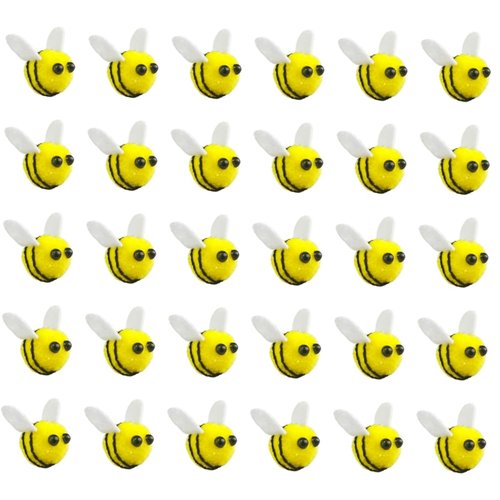 Pcmursal 60 PCS Wool Felt Bees Felt for Crafts Mini Bee Plush Decor for Tiered Tray Decoration Party Favors DIY Craft Jewelry Accessory