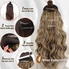 Dorsanee Clip in Hair Extensions 20 Inch 4pcs Ash Brown Mixed Ash Blonde Long Wavy Highlight Synthetic Hair Extensions Double Weft Hairpiece for Women