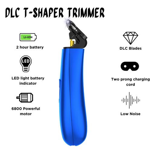Supreme Trimmer T Shaper DLC Trimmer for Men (120 Min Run Time) Low Noise Professional Barber Trimmer for Sensitive Skin, Kids & Elderly – Men’s Cordless Beard Trimmer | ST5205 Blue